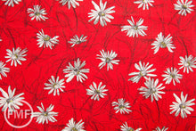 Load image into Gallery viewer, 13-Inch End of Bolt Remnant Suzuko Koseki Small Marguerite Daisy in Red, Yuwa Fabric, SZ826012A
