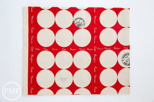 Suzuko Koseki French Small Dot in Red and Cream, Yuwa Fabric, 100% Cotton Japanese Fabric