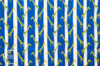 Zoo Candy Giraffe Jail in Yellow and Blue, Hokkoh Fabrics, 100% Cotton Basket Weave Fabric, 71-210-3E