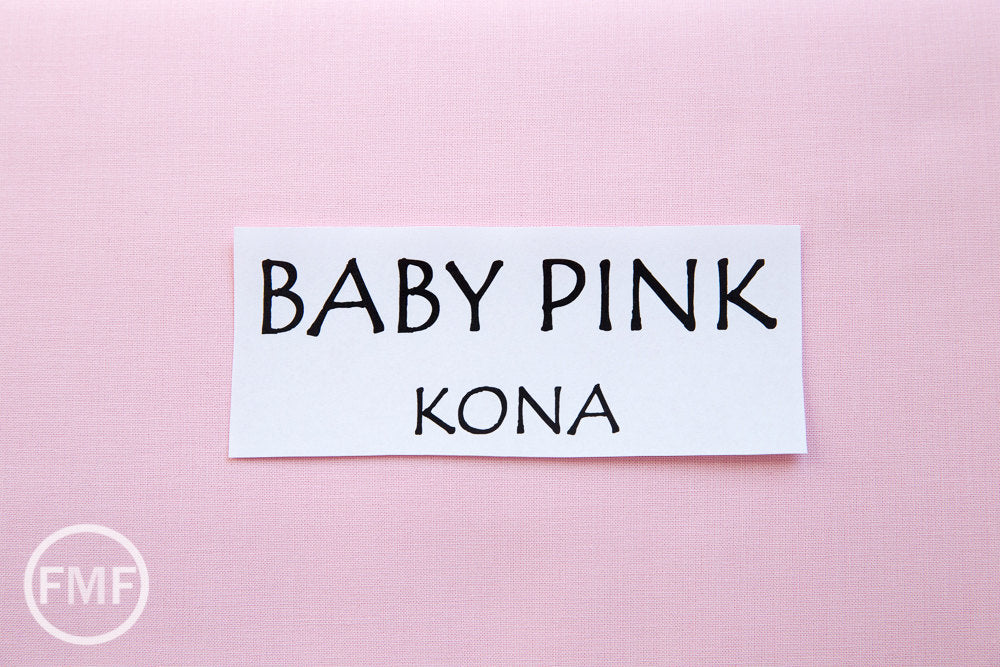 Baby Pink Kona Cotton Solid Fabric from Robert Kaufman, K001-189