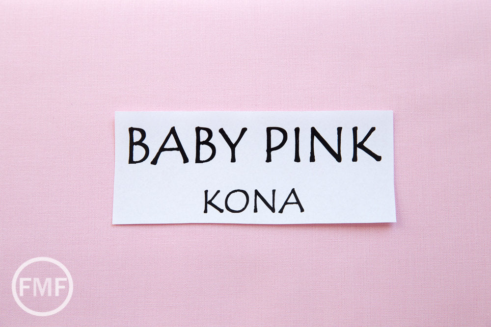 Baby Pink Kona Cotton Solid Fabric from Robert Kaufman, K001-189