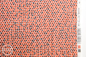 Framework Quarter Circles in Coral, Ellen Baker for Kokka Fabrics, Double Gauze Cotton Fabric, JG-41800-801B