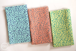 Framework Quarter Circles in Coral, Ellen Baker for Kokka Fabrics, Double Gauze Cotton Fabric, JG-41800-801B