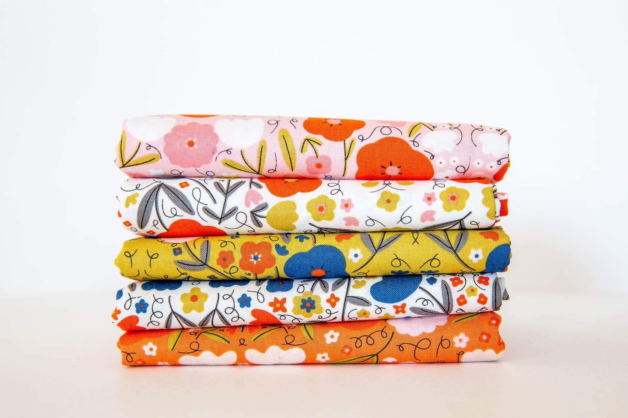 Words to Live By Peppy Petals in Cloud and Sky, Gingiber, Moda Fabrics, 48321 21