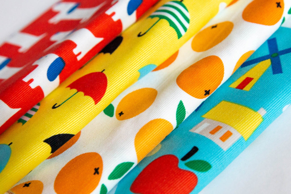 Small World Singin' in the Rain, Corduroy Fabric, 100% GOTS-Certified Organic Cotton, 132808