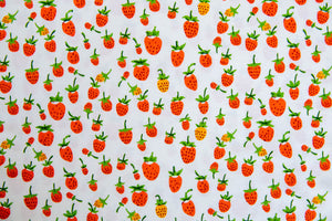 Briar Rose KNIT Strawberry in Orange, Heather Ross, Jersey Cotton Knit Fabric, 37024J-3